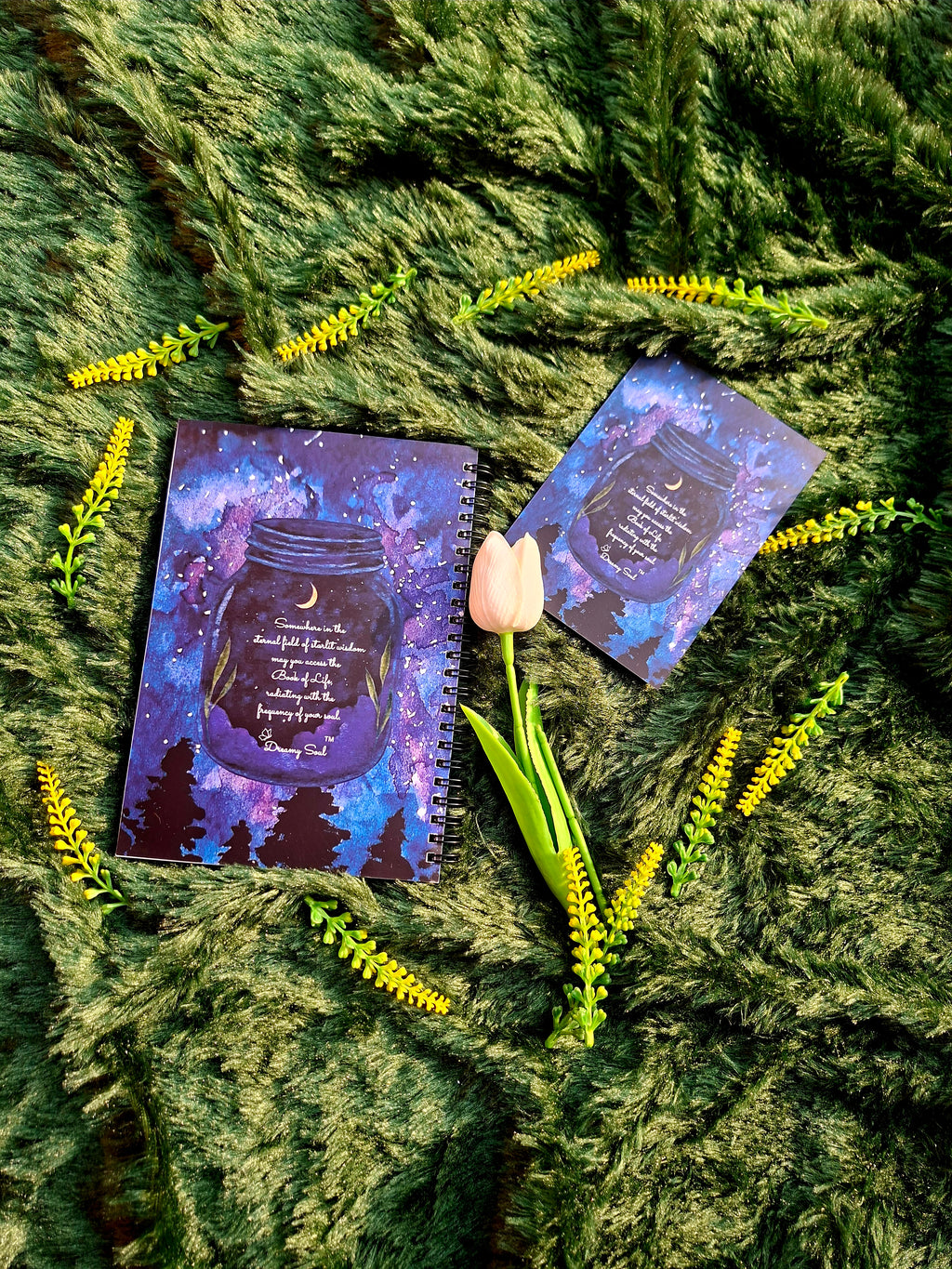 Midnight Library of soul’s blueprint - Spiral Notebook + Affirmation & Meditation Cards