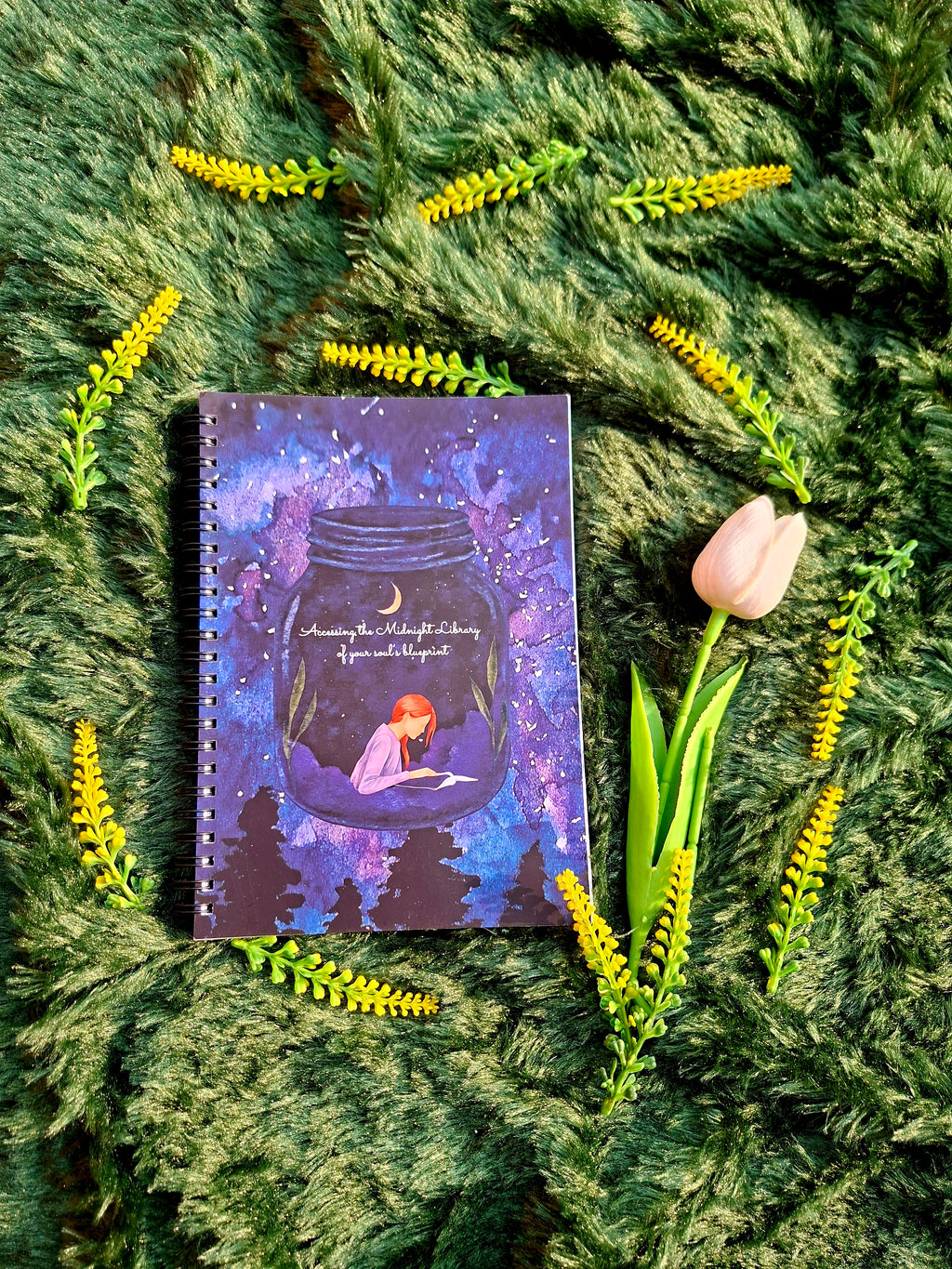 Midnight Library of soul’s blueprint - Spiral Notebook + Affirmation & Meditation Cards