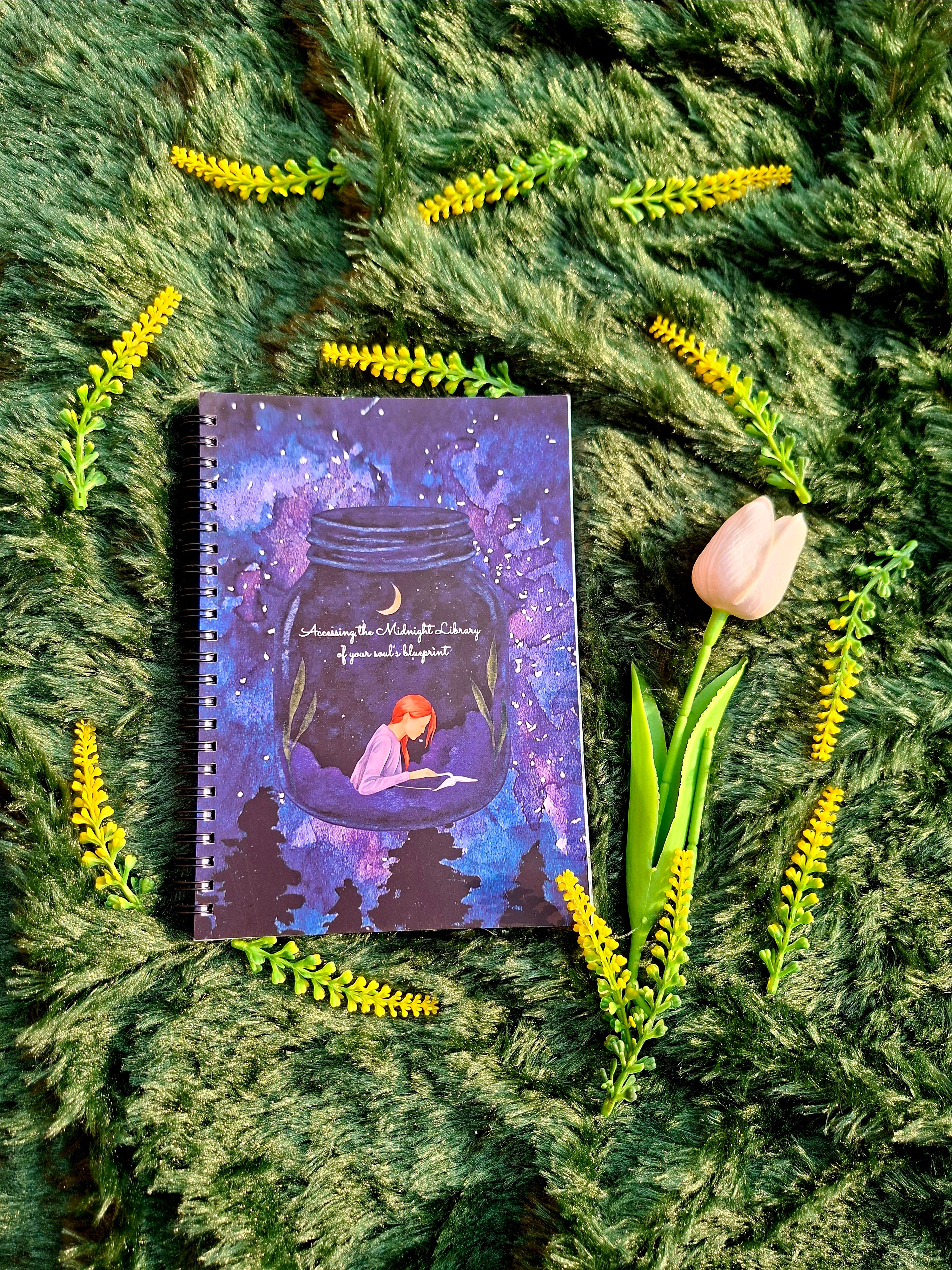 Midnight Library of soul’s blueprint - Spiral Notebook + Affirmation & Meditation Cards
