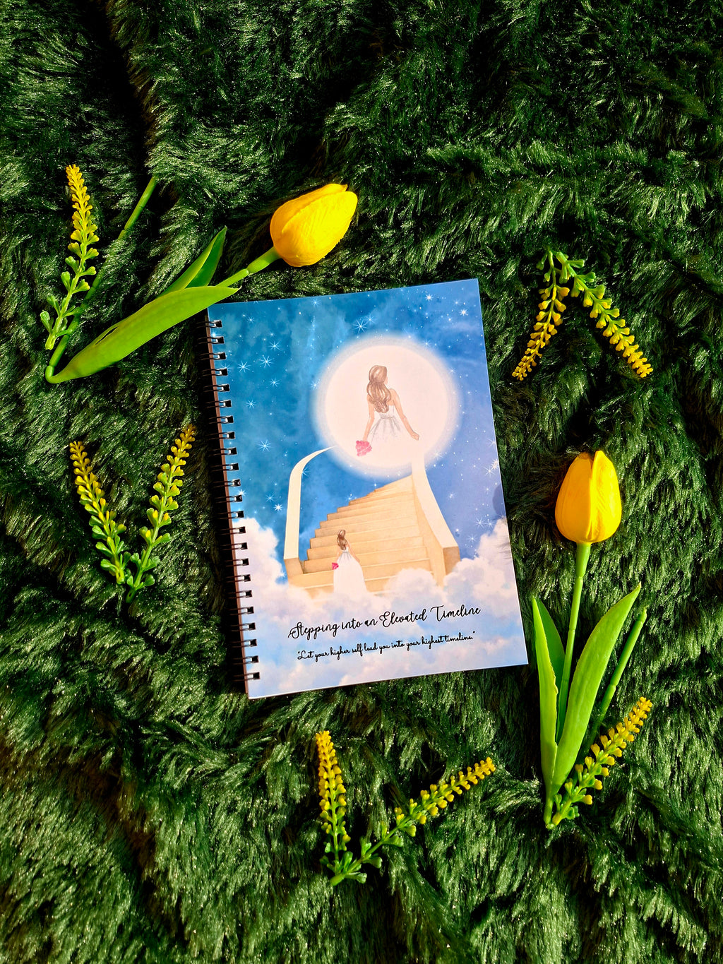 Stepping into an Elevated Timeline - Spiral Notebook + Affirmation & Meditation Cards
