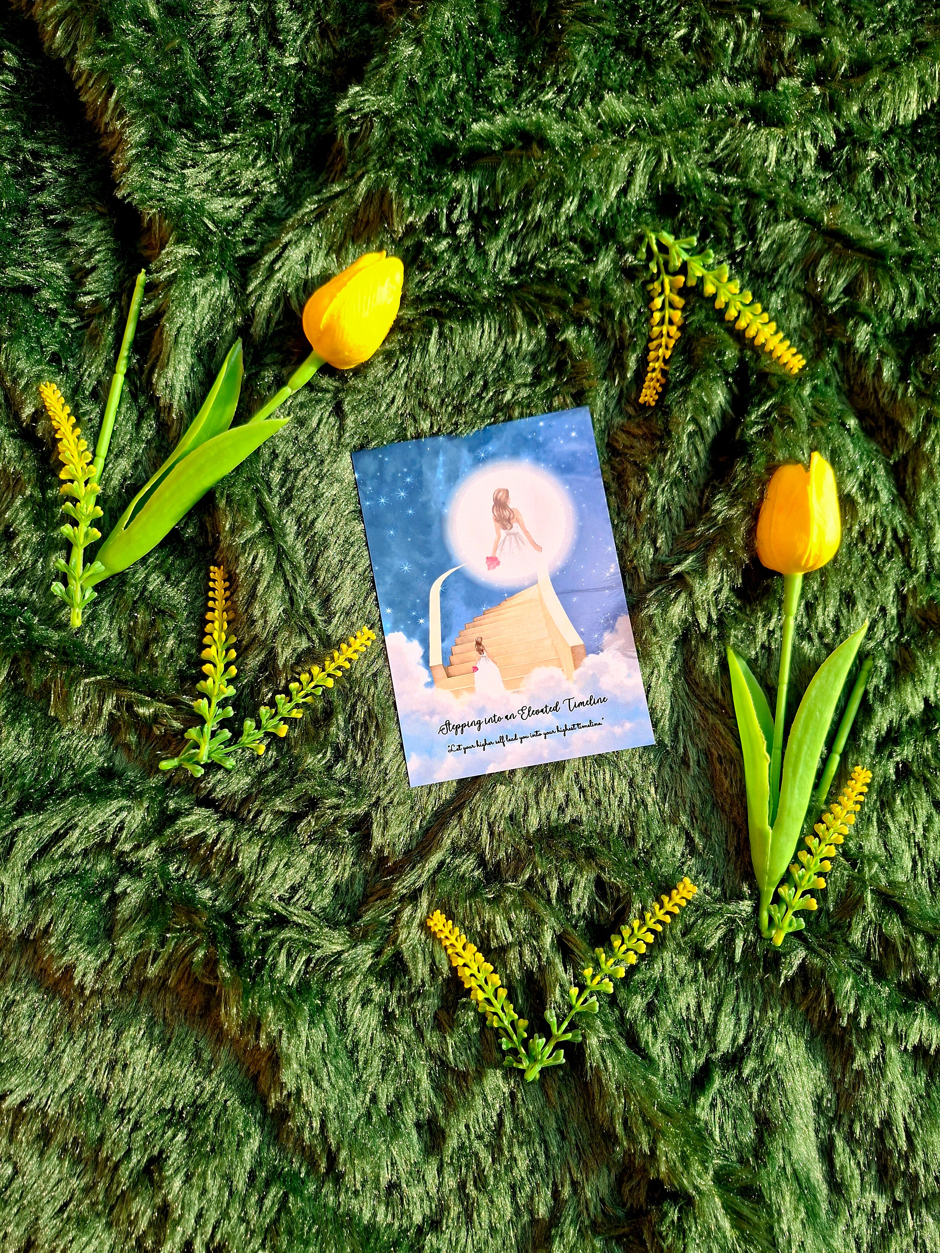 Stepping into an Elevated Timeline - Spiral Notebook + Affirmation & Meditation Cards