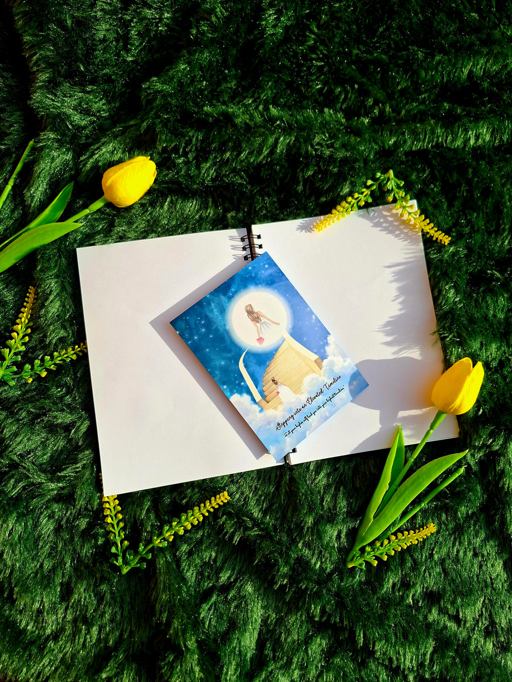 Stepping into an Elevated Timeline - Spiral Notebook + Affirmation & Meditation Cards