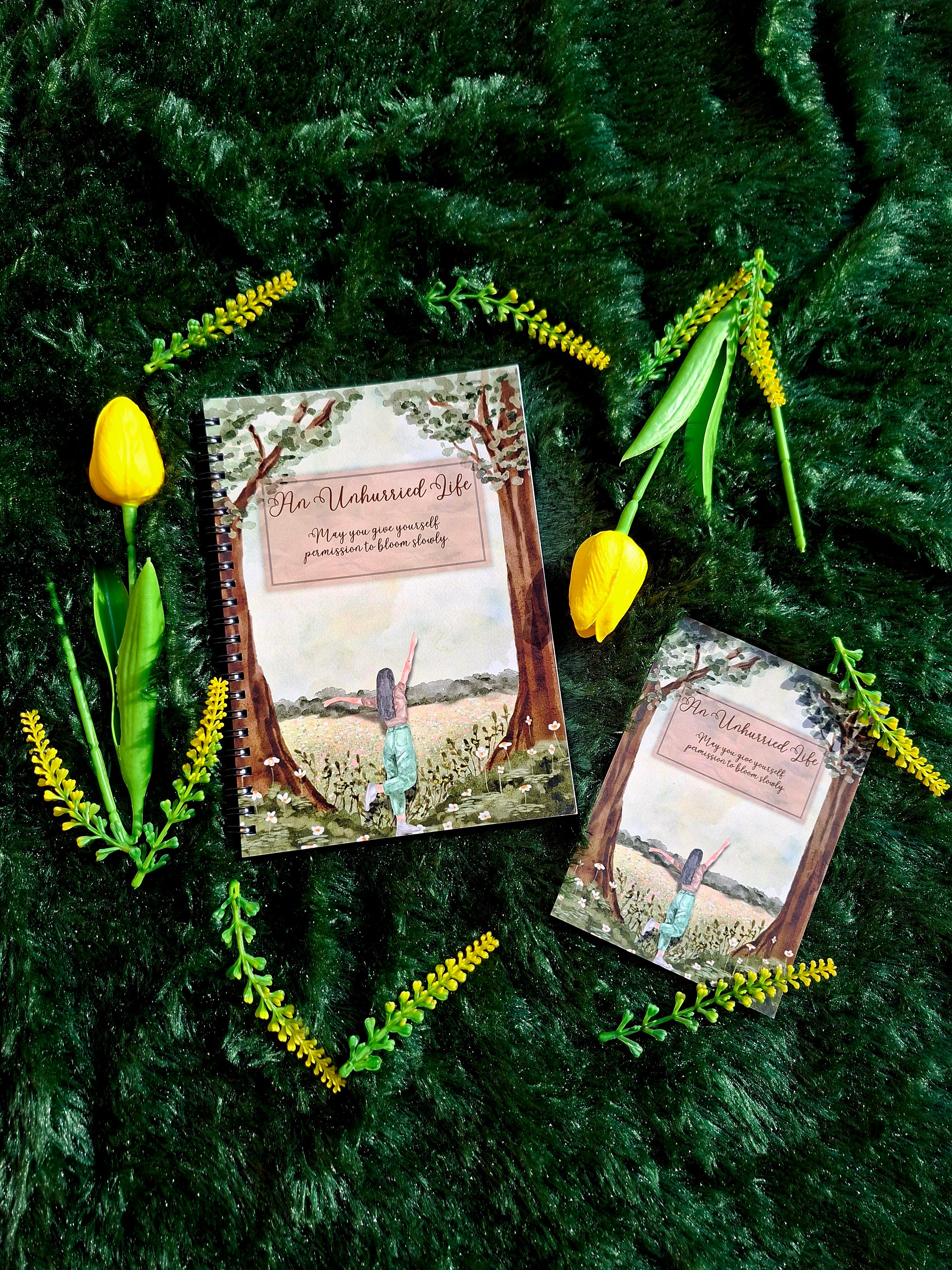 An Unhurried Life - Spiral Notebook + Affirmation & Meditation Cards