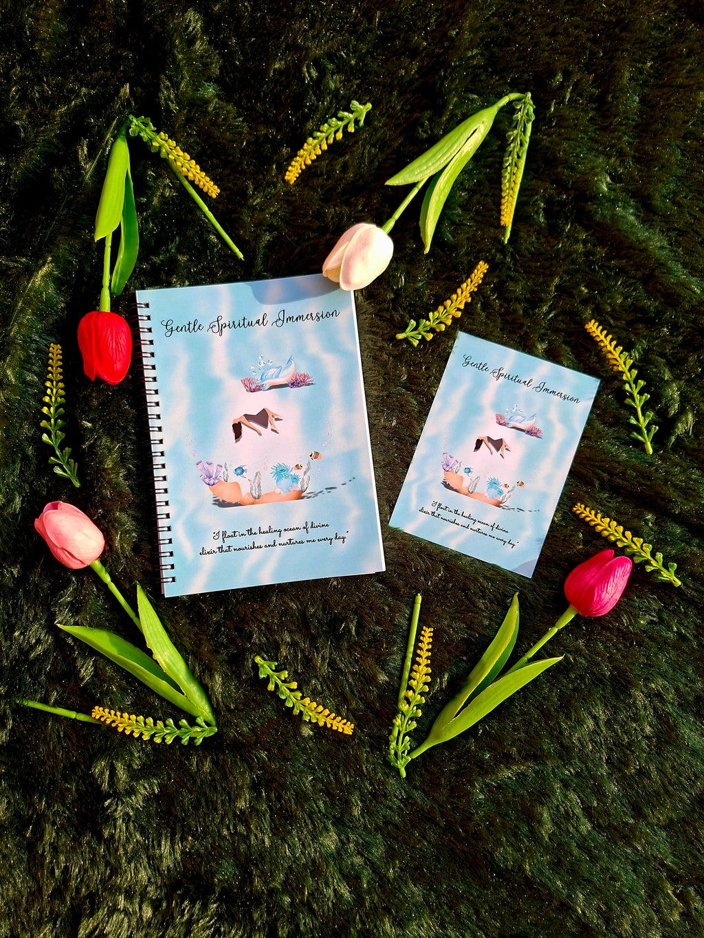 Gentle Spiritual Immersion- Spiral Notebook + Affirmation & Meditation Cards Card