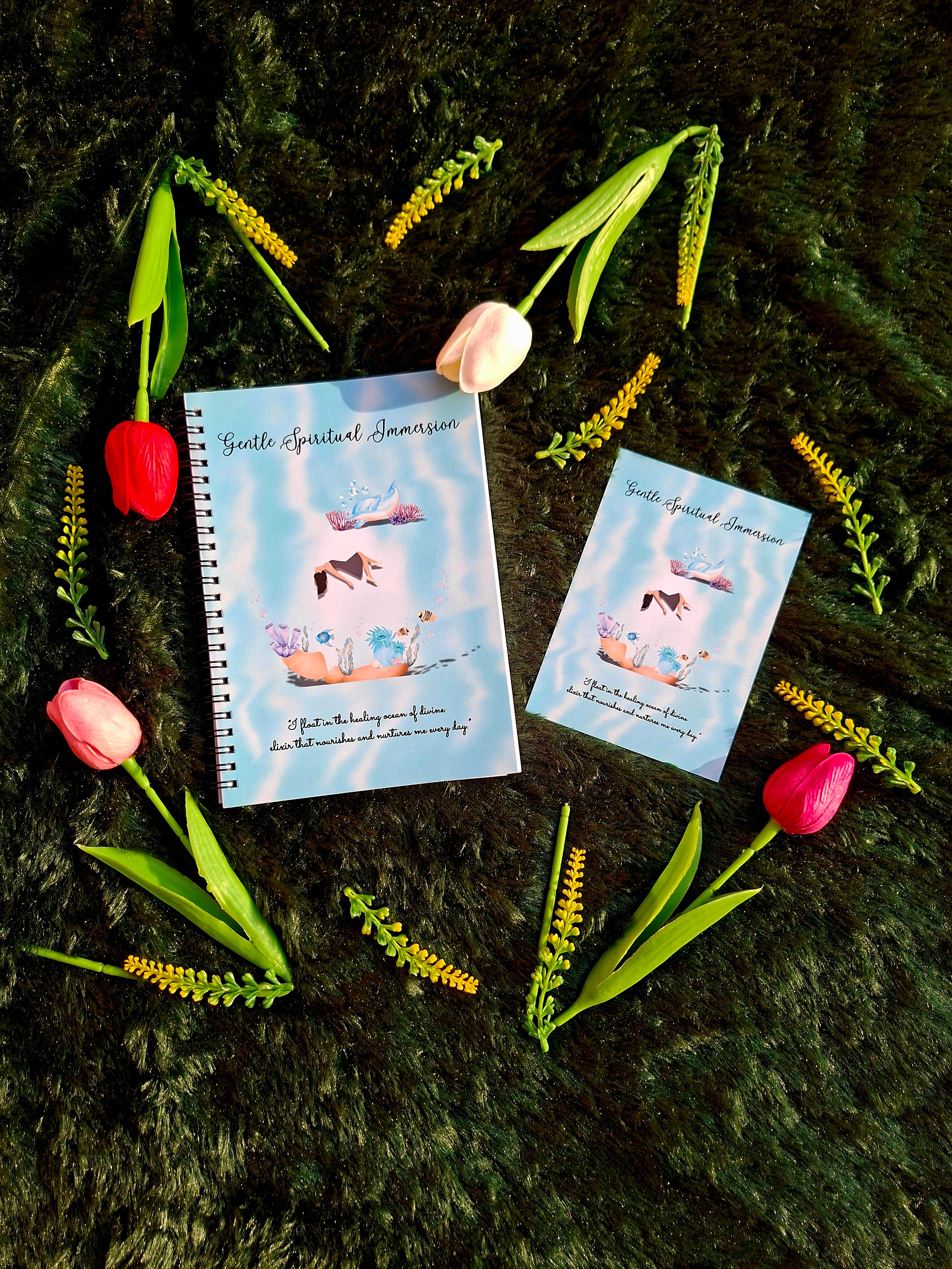 Gentle Spiritual Immersion- Spiral Notebook + Affirmation & Meditation Cards Card