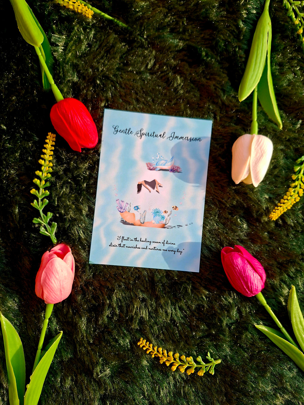 Gentle Spiritual Immersion- Spiral Notebook + Affirmation & Meditation Cards Card