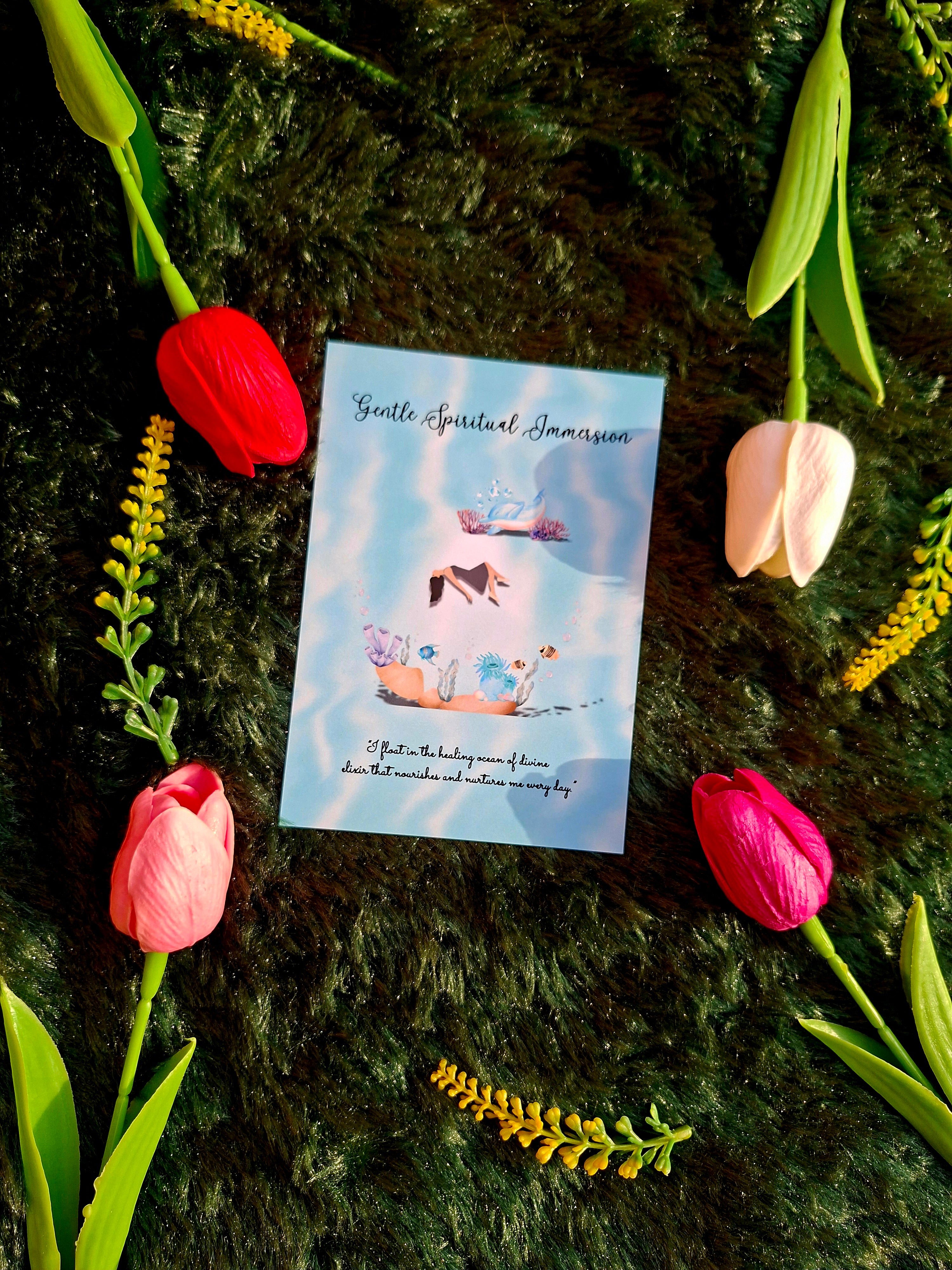 Gentle Spiritual Immersion- Spiral Notebook + Affirmation & Meditation Cards Card