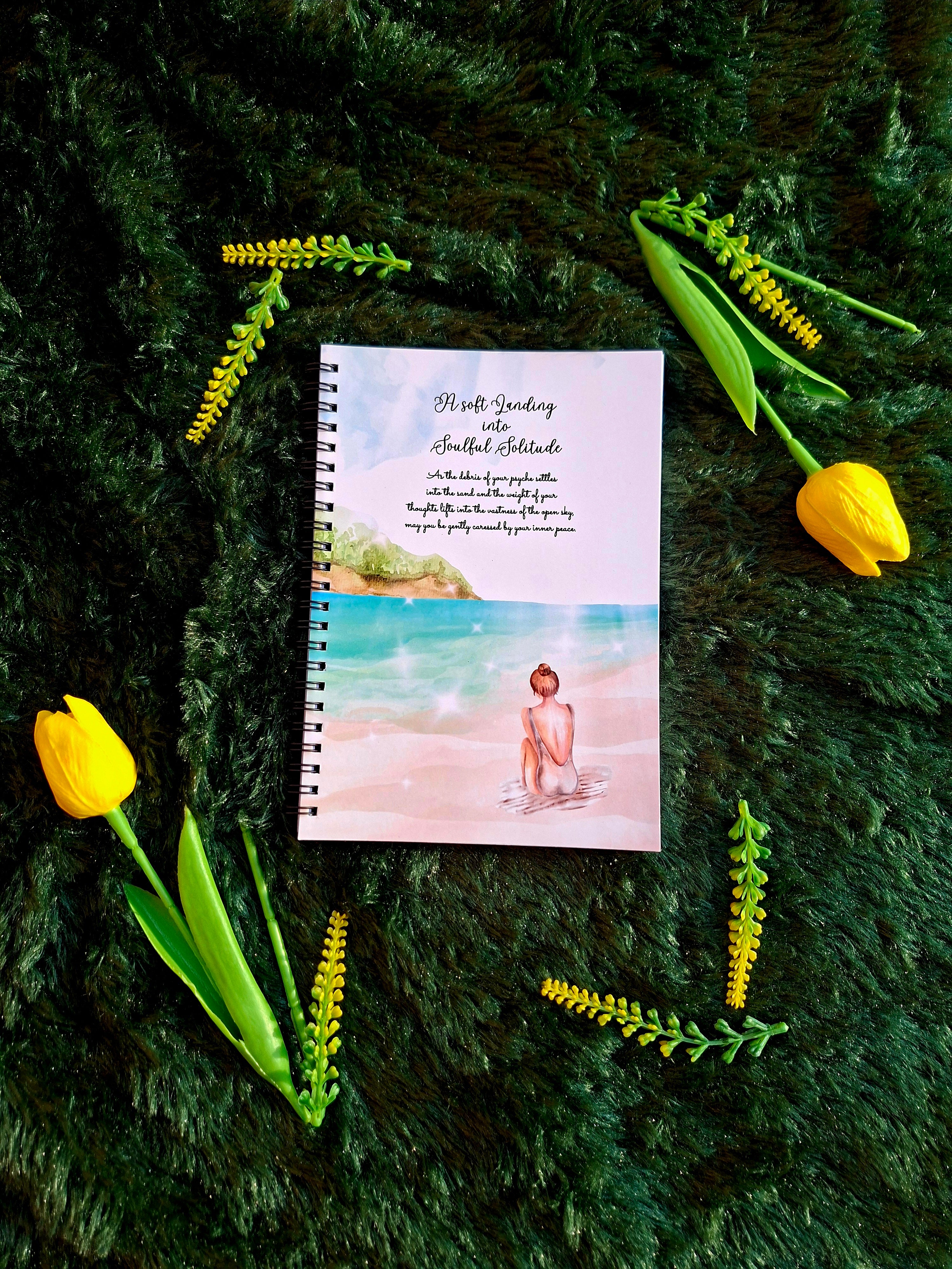 A soft Landing into Soulful Solitude - Spiral Notebook + Affirmation & Meditation Cards