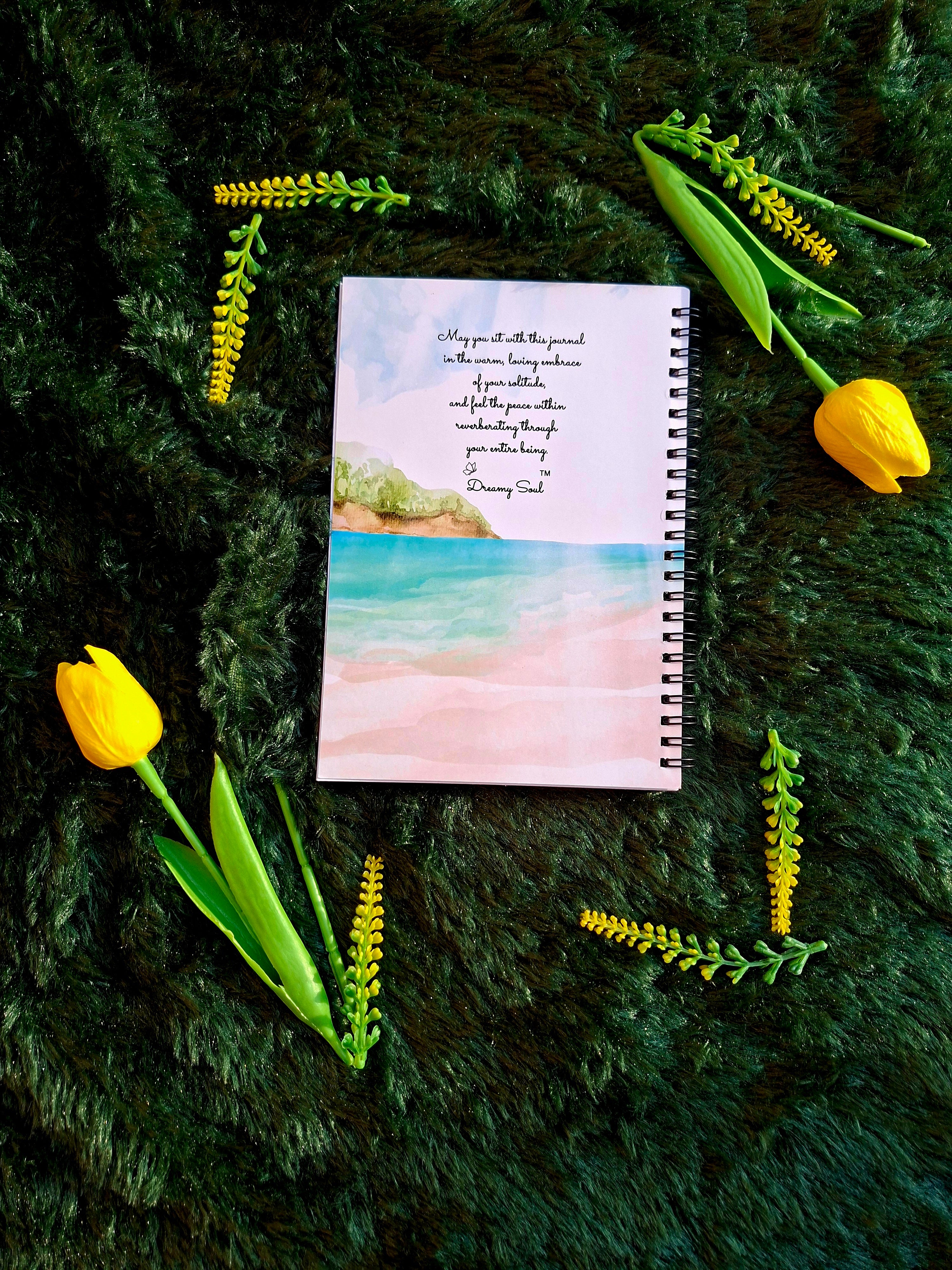 A soft Landing into Soulful Solitude - Spiral Notebook + Affirmation & Meditation Cards