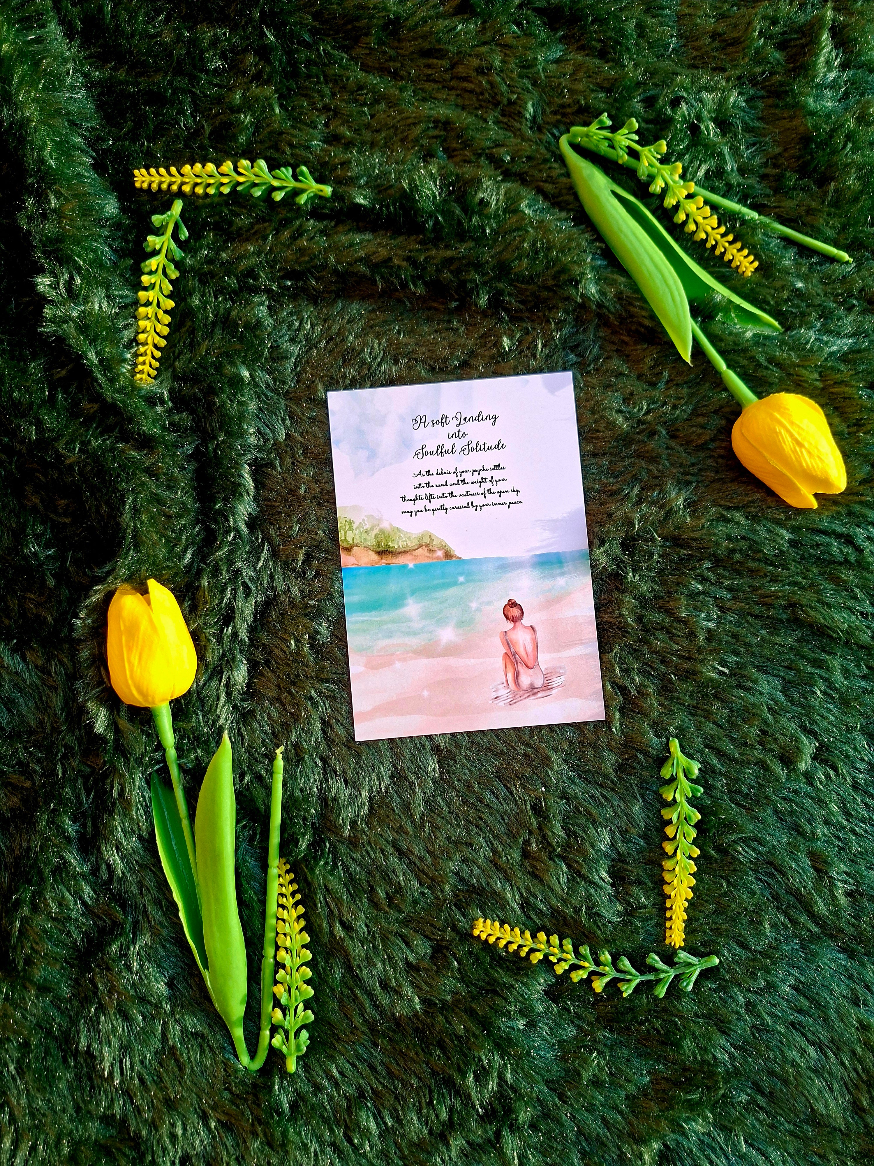 A soft Landing into Soulful Solitude - Spiral Notebook + Affirmation & Meditation Cards