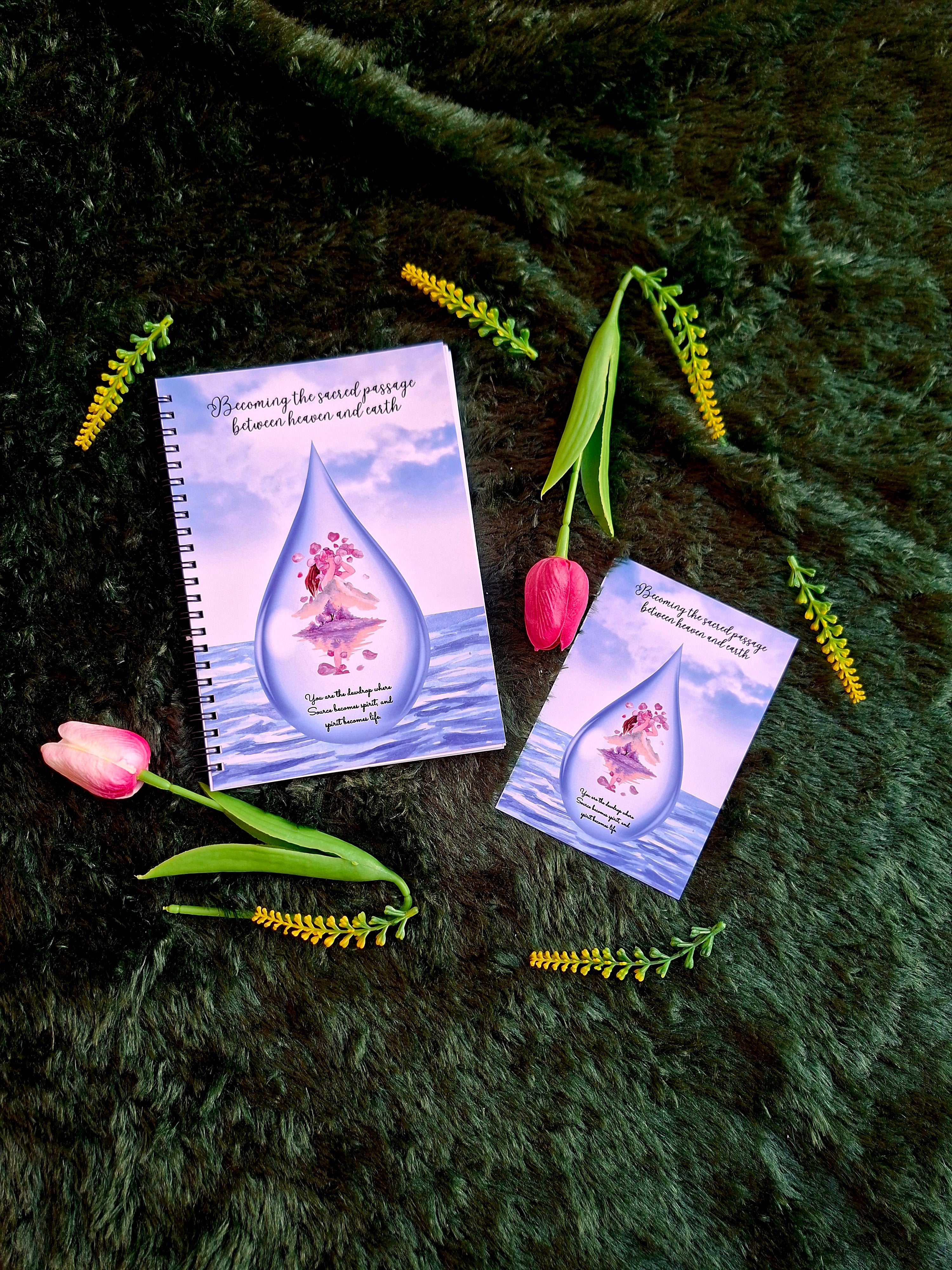 Sacred passage between heaven and earth - Spiral Notebook + Affirmation & Meditation Cards