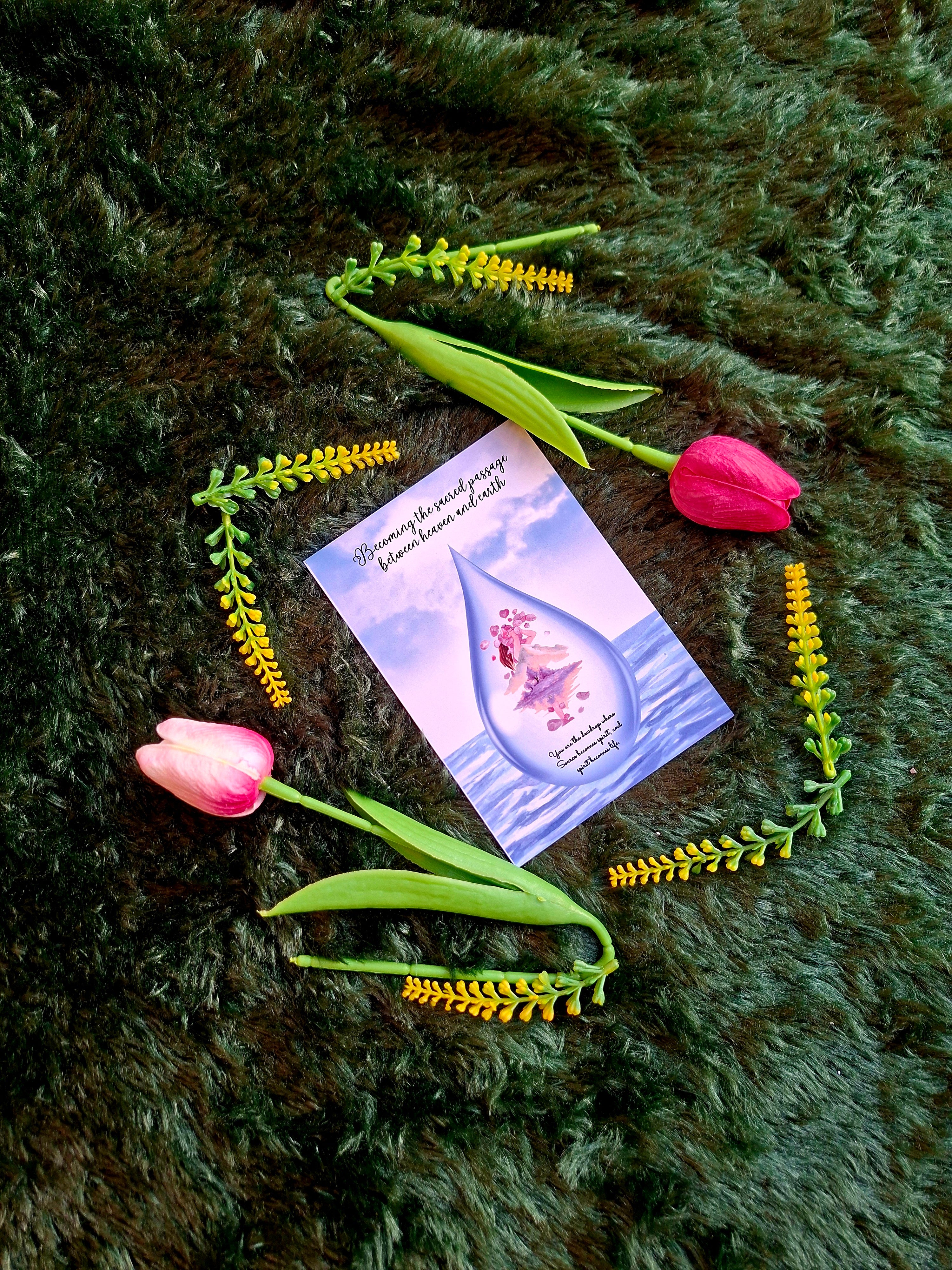 Sacred passage between heaven and earth - Spiral Notebook + Affirmation & Meditation Cards