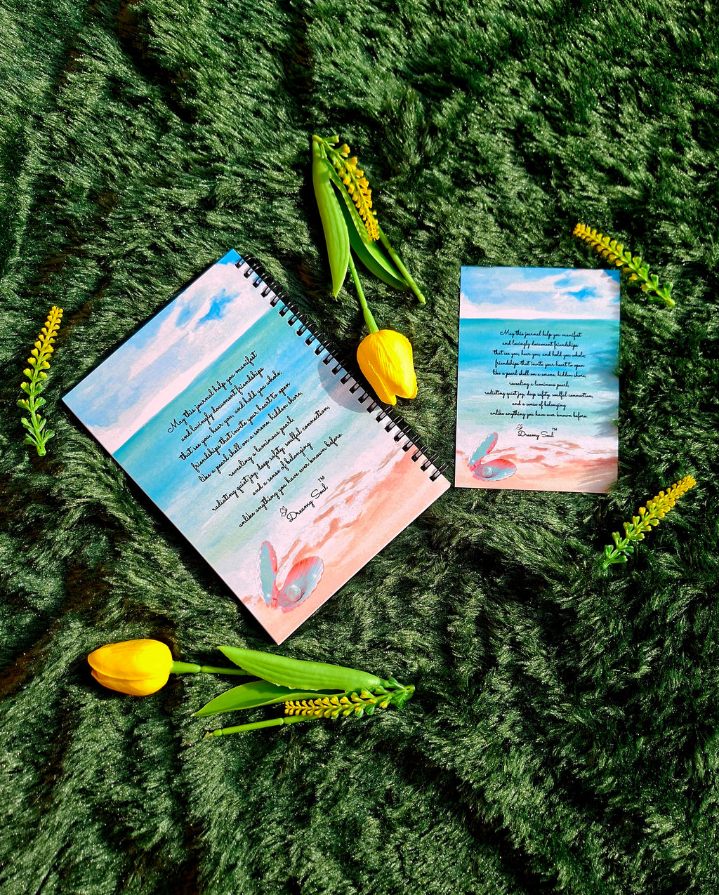 The Pearl of Soulful Friendships - Spiral Notebook + Affirmation & Meditation Cards