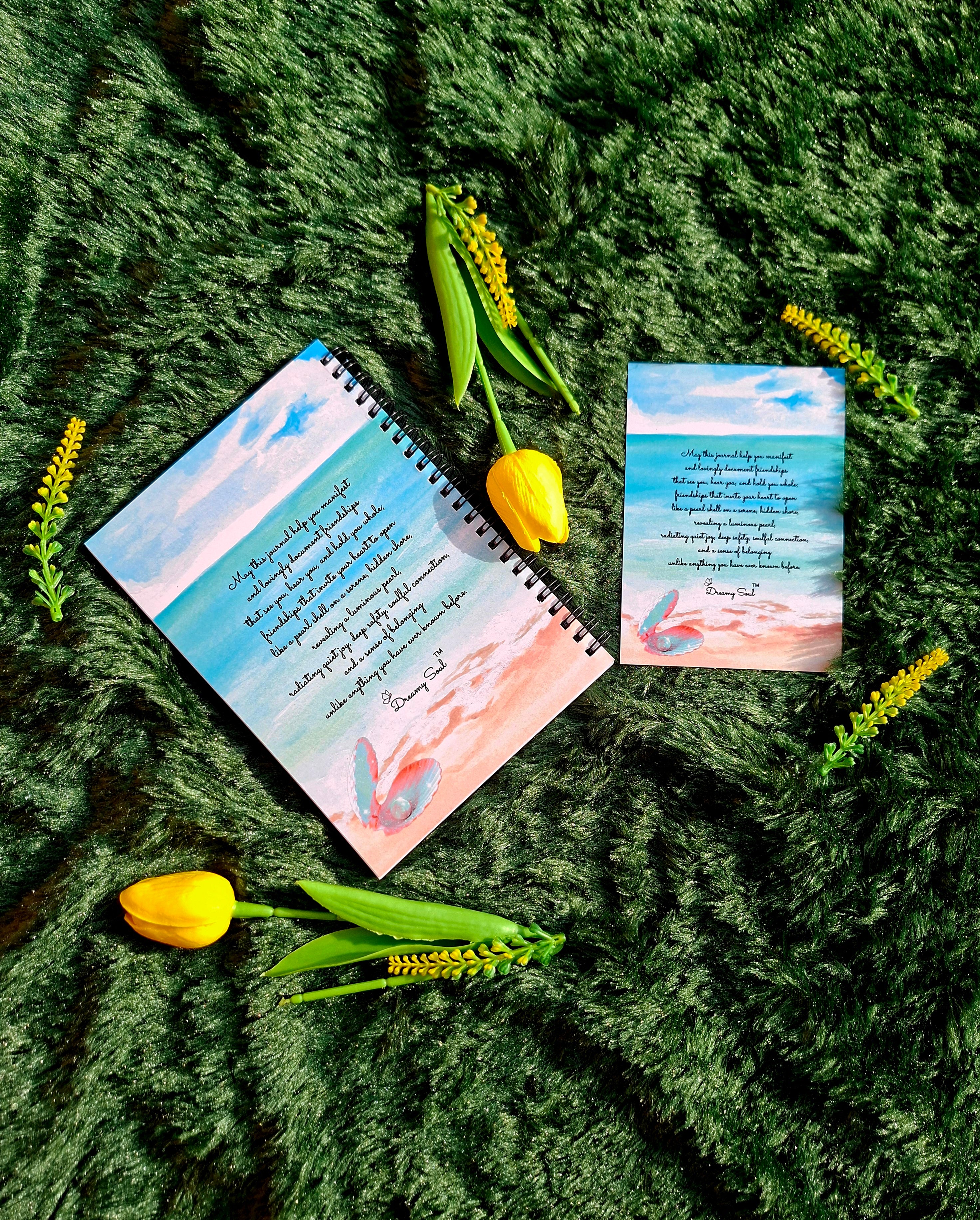 The Pearl of Soulful Friendships - Spiral Notebook + Affirmation & Meditation Cards