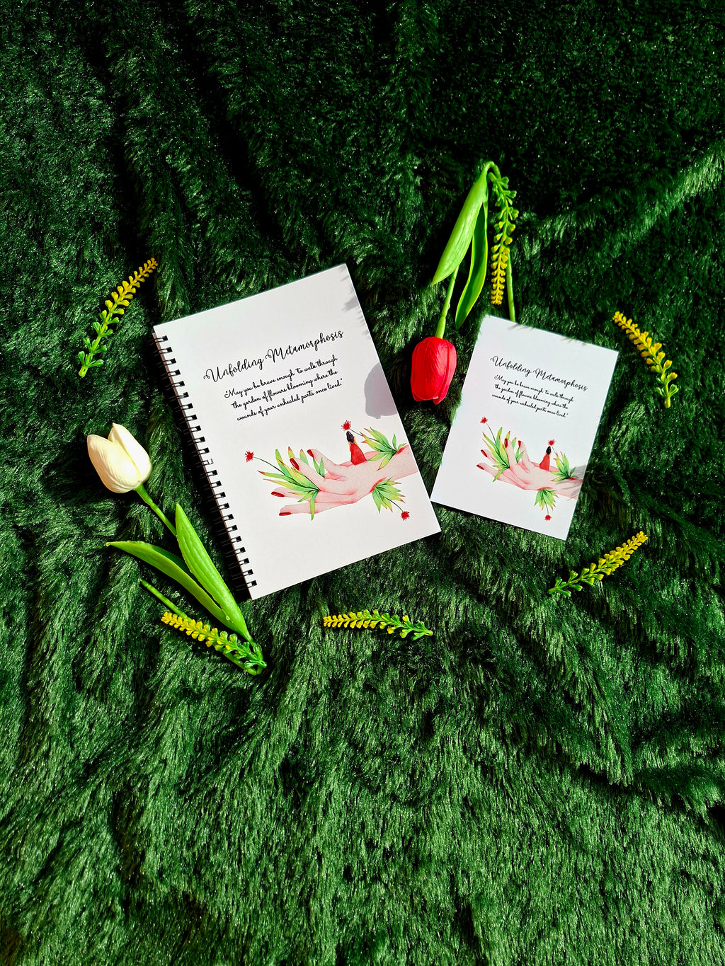 Unfolding Metamorphosis - Spiral Notebook + Affirmation & Meditation Cards Card