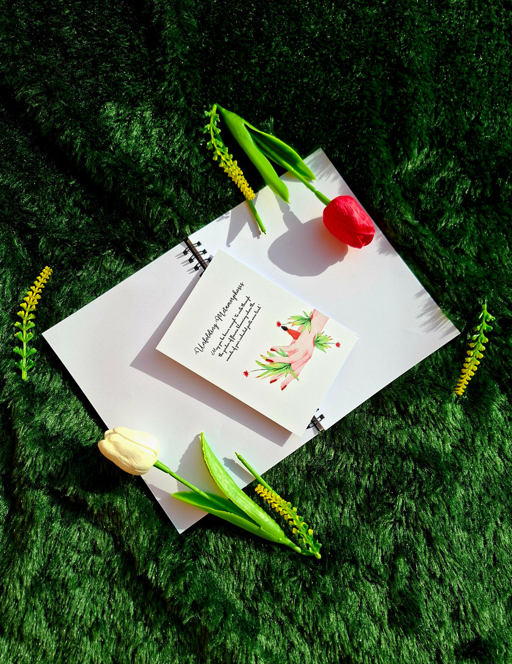 Unfolding Metamorphosis - Spiral Notebook + Affirmation & Meditation Cards Card
