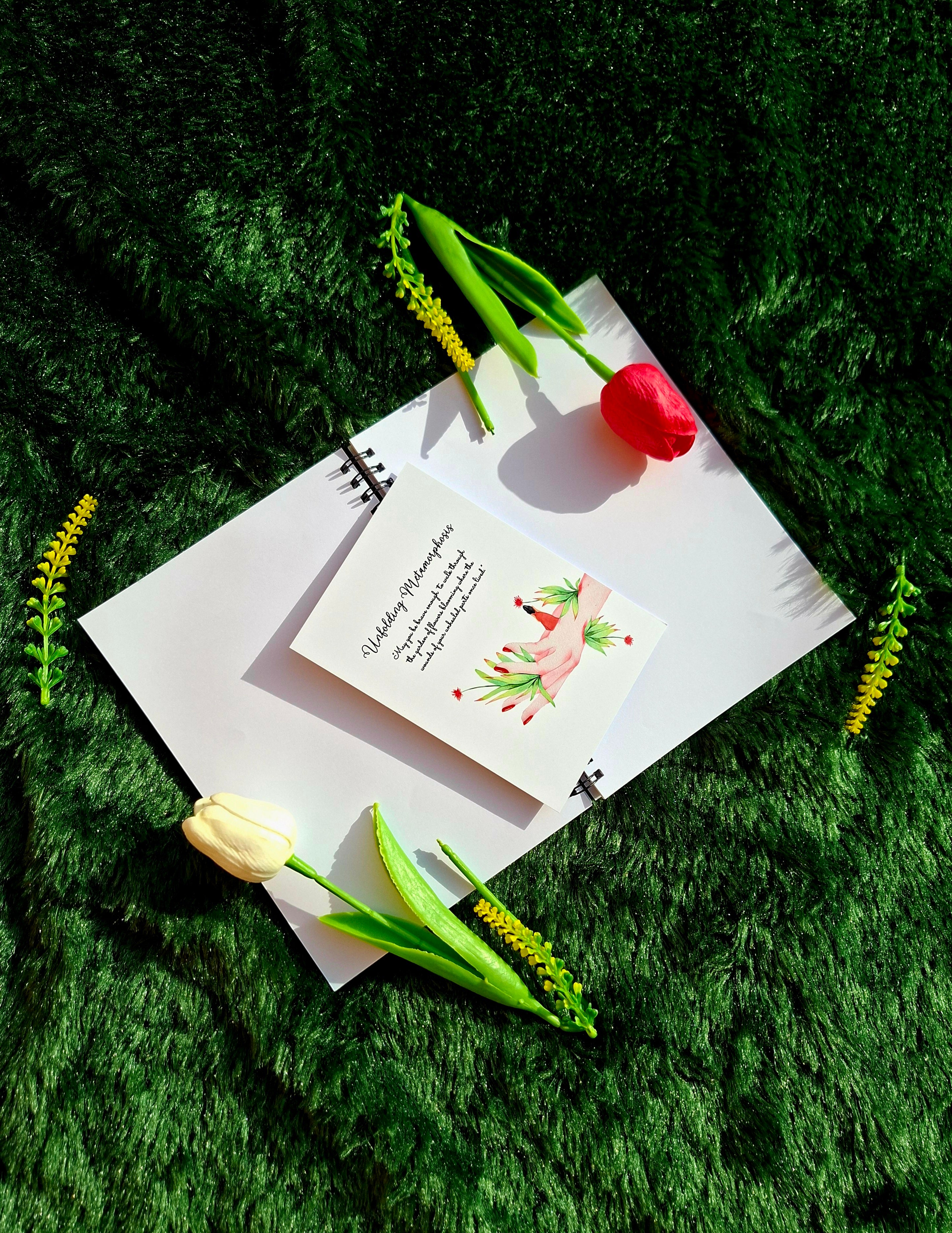 Unfolding Metamorphosis - Spiral Notebook + Affirmation & Meditation Cards Card