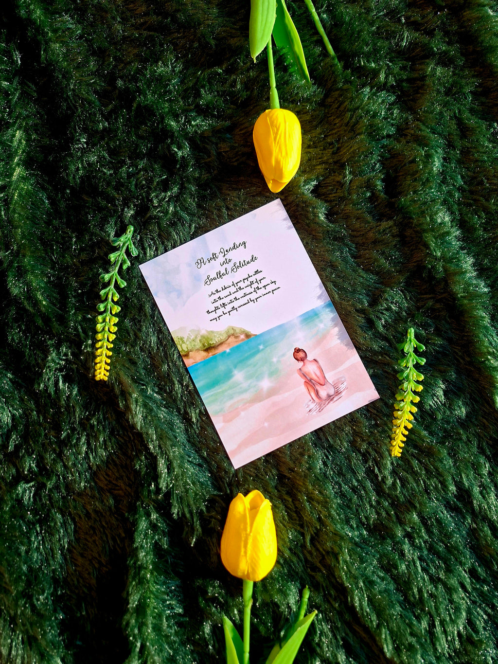 A soft Landing into Soulful Solitude - Diary (A5 Size) + Affirmation & Meditation Cards