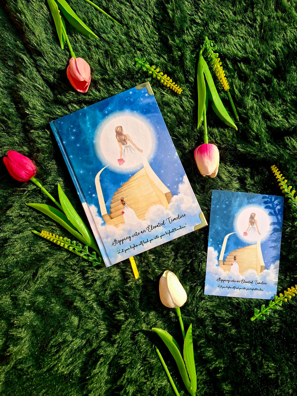 Stepping into an Elevated Timeline - Diary (A5 Size) + Affirmation & Meditation Cards