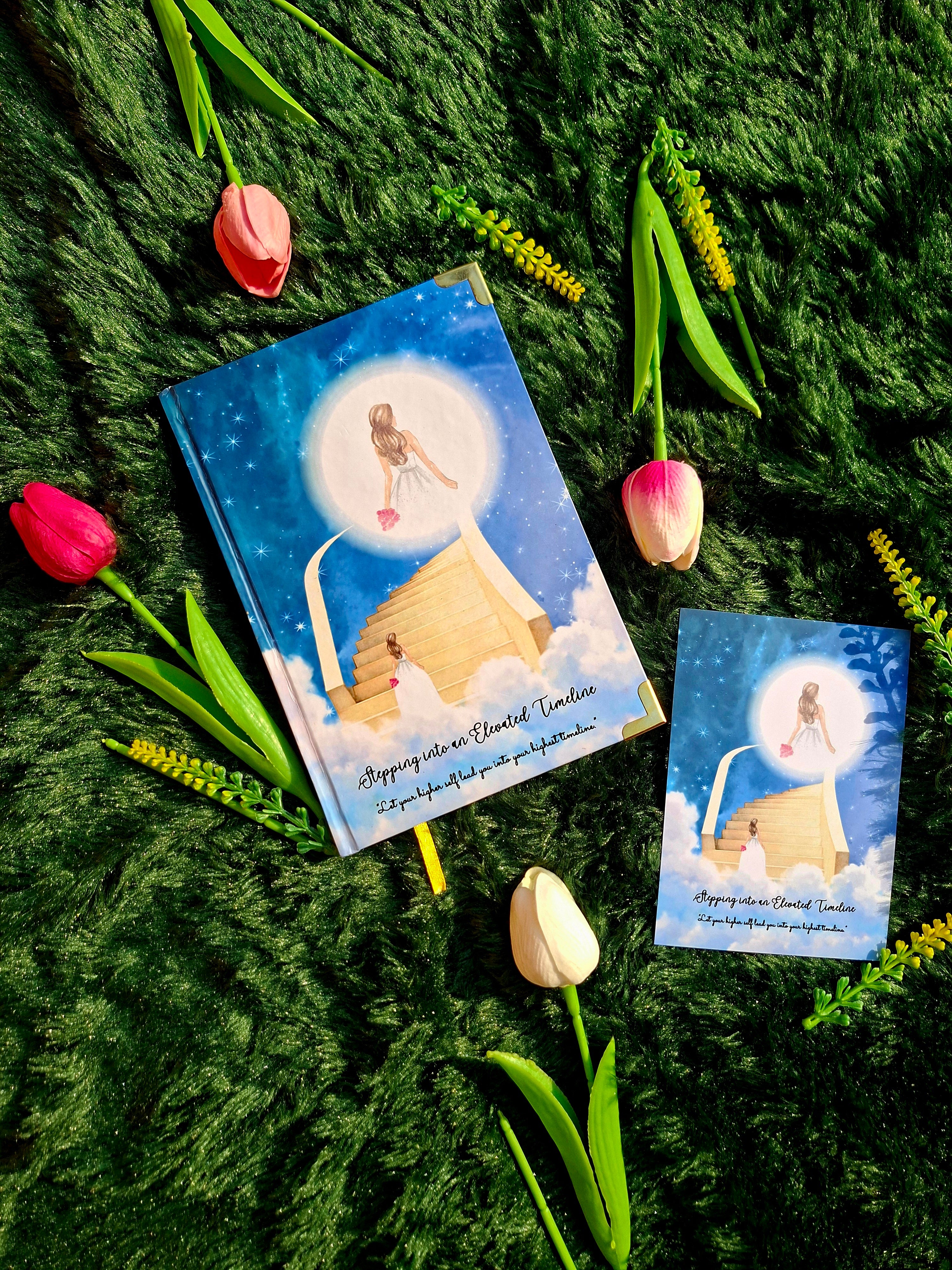 Stepping into an Elevated Timeline - Diary (A5 Size) + Affirmation & Meditation Cards