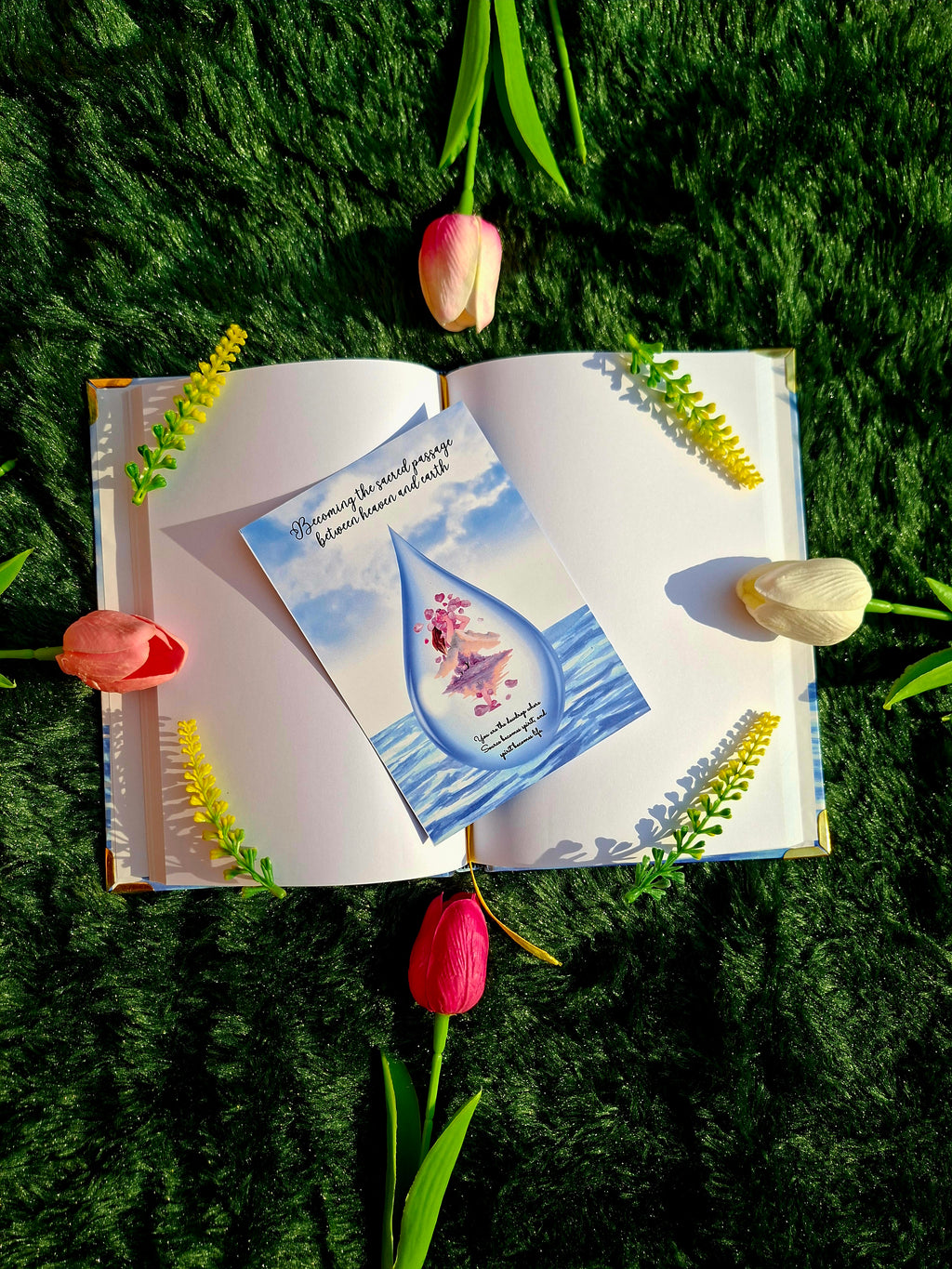 Sacred passage between heaven and earth - Diary (A5 Size) + Affirmation & Meditation Cards