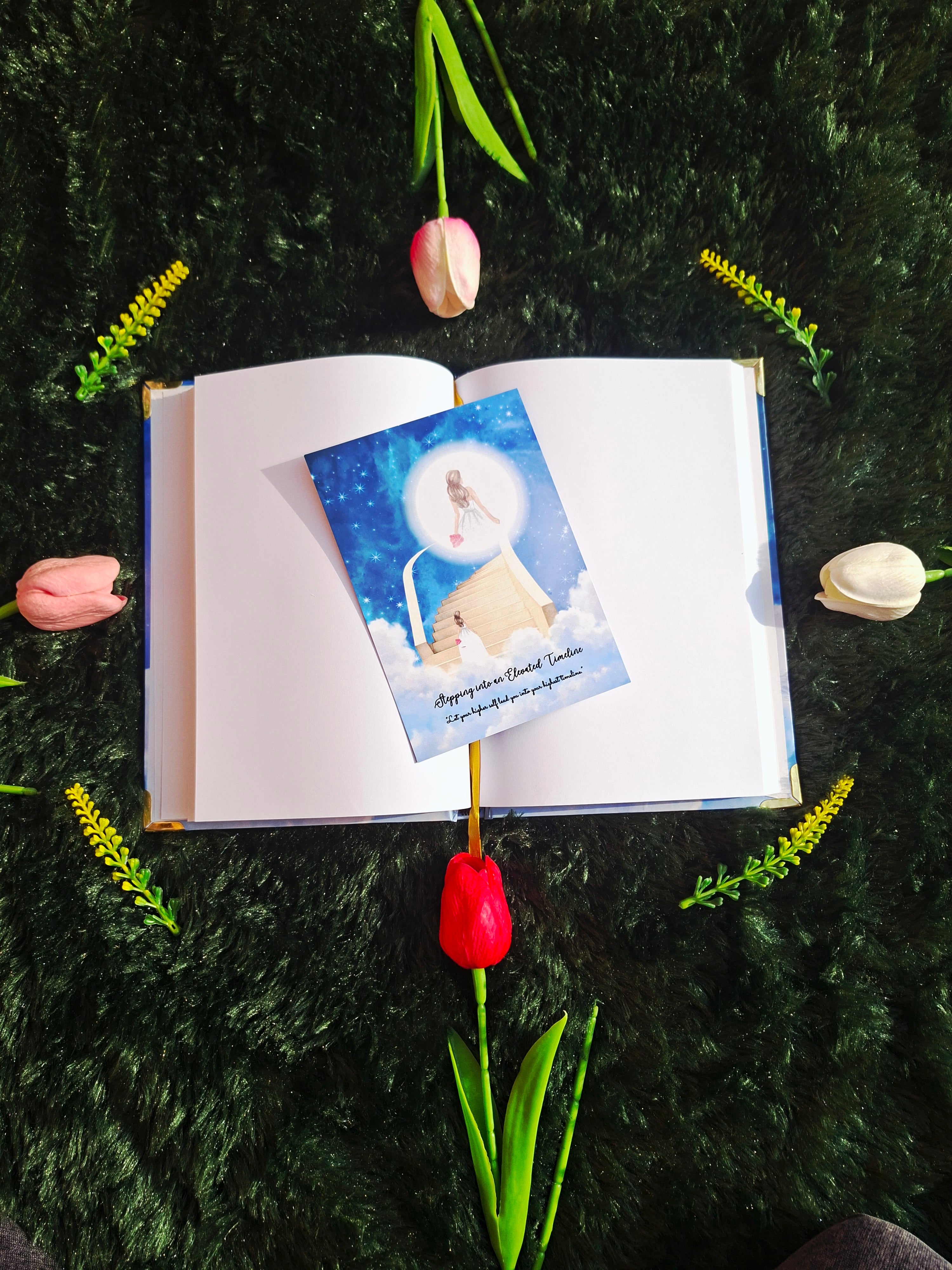 Stepping into an Elevated Timeline - Diary (A5 Size) + Affirmation & Meditation Cards